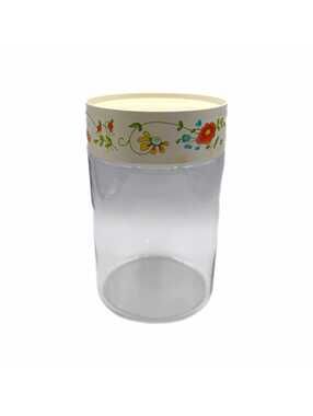 Vintage 1970s Pyrex Wildflower Glass Canister with Floral Lid – USA
